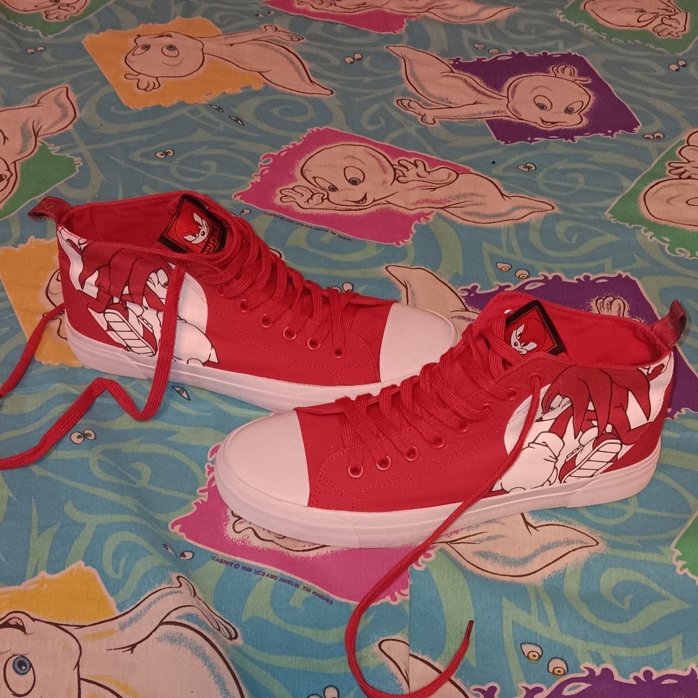 Sonic The Hedgehog Knuckles Akedo High Top Shoes Sneakers Vintage